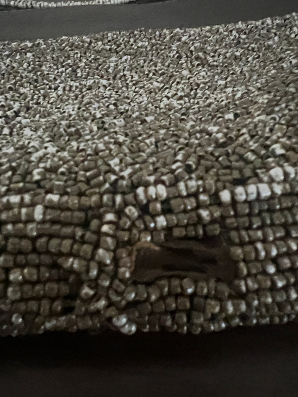 STAUD Metallic Beaded Clutch in Brown and Silver - Picture 4 of 6